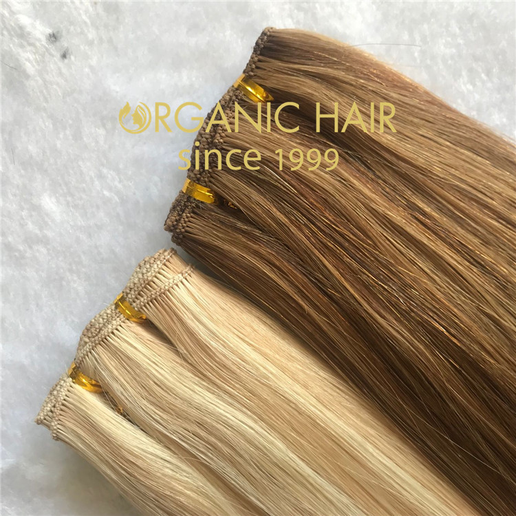 Show you the details of handtied weft : 22inches ,12.5g per weft , width 12inches C66